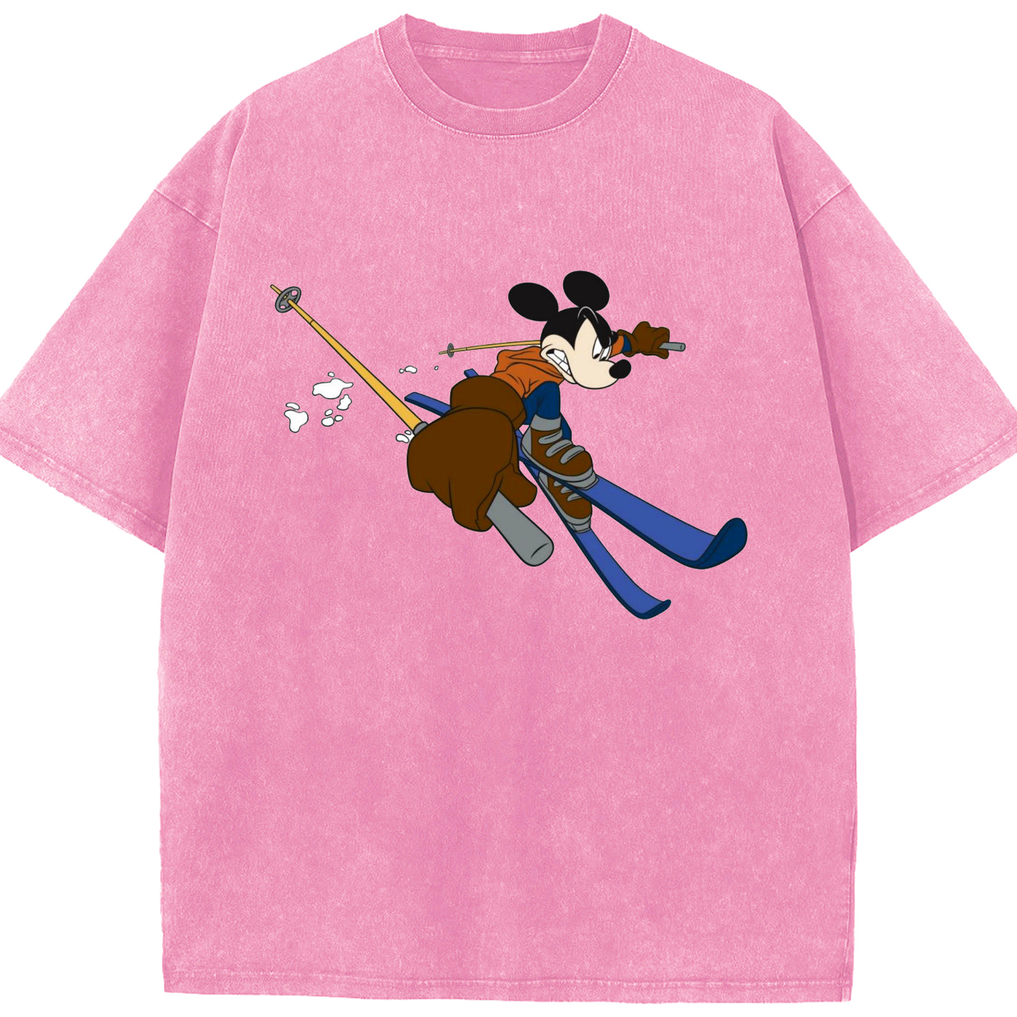 （画像用） ミッキーマウス Mickey Mouse 綿100% ヴィンテージ風 半袖Tシャツ（フロントプリント）
